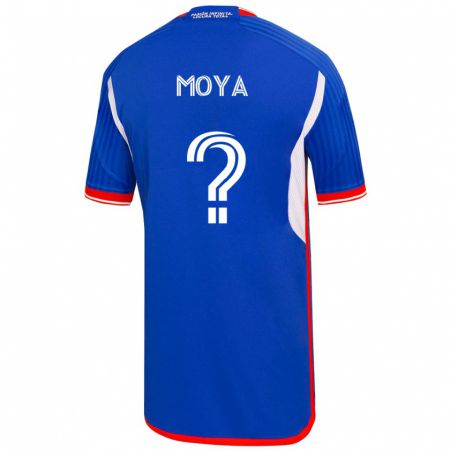 Kandiny Enfant Maillot Flavio Moya #0 Bleu Tenues Domicile 2023/24 T-Shirt
