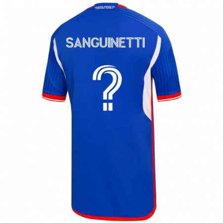 Kandiny Enfant Maillot Fernando Osorio Sanguinetti #0 Bleu Tenues Domicile 2023/24 T-Shirt