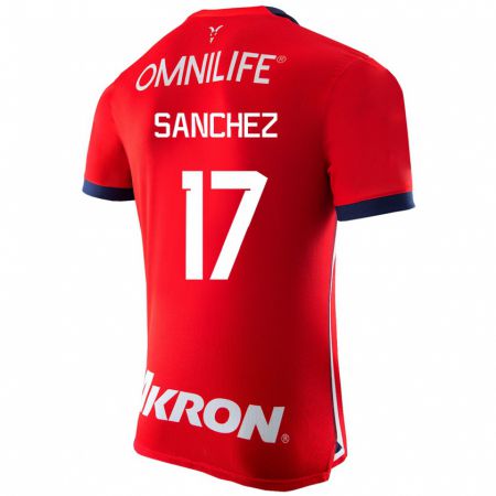 Kandiny Enfant Maillot Jesús Sánchez #17 Rouge Tenues Domicile 2023/24 T-Shirt