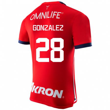 Kandiny Enfant Maillot Fernando González #28 Rouge Tenues Domicile 2023/24 T-Shirt