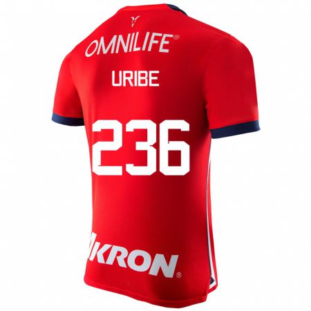 Kandiny Enfant Maillot Juan Uribe #236 Rouge Tenues Domicile 2023/24 T-Shirt