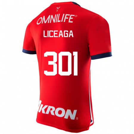 Kandiny Enfant Maillot Juan Liceaga #301 Rouge Tenues Domicile 2023/24 T-Shirt