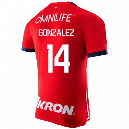 Kandiny Enfant Maillot Ivonne González #14 Rouge Tenues Domicile 2023/24 T-Shirt