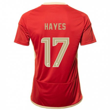 Kandiny Enfant Maillot Jonny Hayes #17 Rouge Tenues Domicile 2023/24 T-Shirt