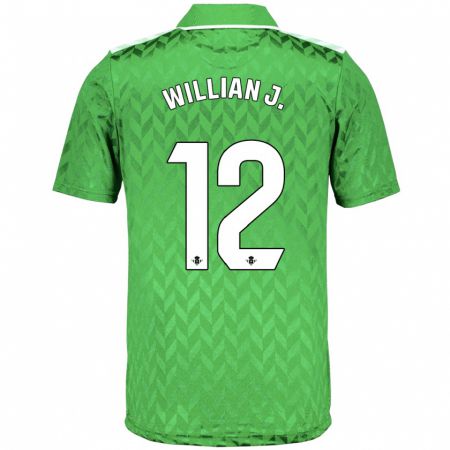 Kandiny Enfant Maillot Willian José #12 Vert Tenues Extérieur 2023/24 T-Shirt