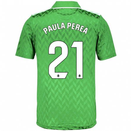 Kandiny Enfant Maillot Paula Perea Ramírez #21 Vert Tenues Extérieur 2023/24 T-Shirt