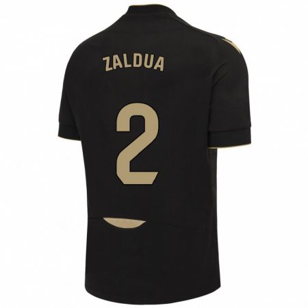 Kandiny Enfant Maillot Joseba Zaldua #2 Noir Tenues Extérieur 2023/24 T-Shirt
