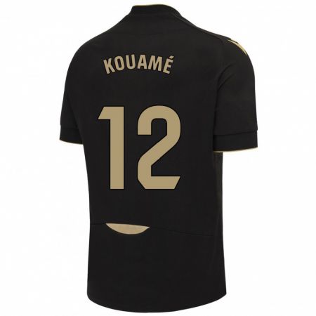 Kandiny Enfant Maillot Rominigue Kouamé #12 Noir Tenues Extérieur 2023/24 T-Shirt