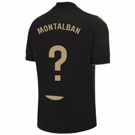 Kandiny Enfant Maillot Sergio Montalbán #0 Noir Tenues Extérieur 2023/24 T-Shirt