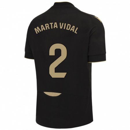 Kandiny Enfant Maillot Marta Vidal Vela #2 Noir Tenues Extérieur 2023/24 T-Shirt