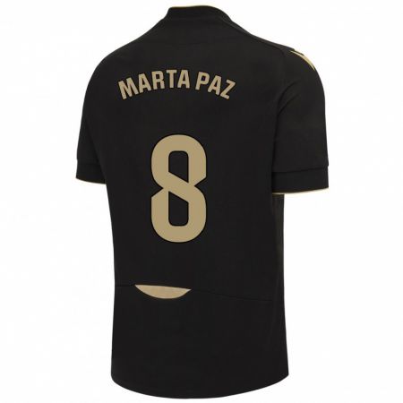 Kandiny Enfant Maillot Marta Milagros Paz Cruz #8 Noir Tenues Extérieur 2023/24 T-Shirt