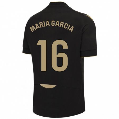 Kandiny Enfant Maillot Maria García Fernández #16 Noir Tenues Extérieur 2023/24 T-Shirt