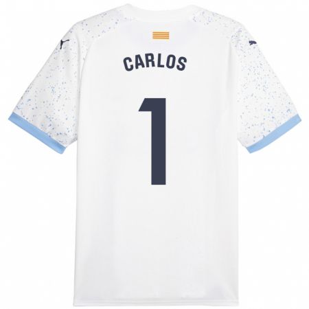 Kandiny Enfant Maillot Juan Carlos #1 Blanc Tenues Extérieur 2023/24 T-Shirt