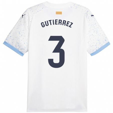 Kandiny Enfant Maillot Miguel Gutiérrez #3 Blanc Tenues Extérieur 2023/24 T-Shirt