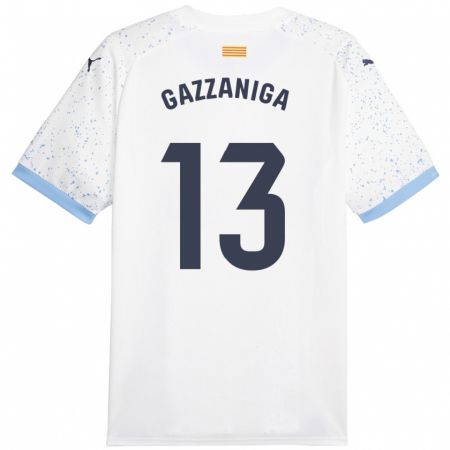 Kandiny Enfant Maillot Paulo Gazzaniga #13 Blanc Tenues Extérieur 2023/24 T-Shirt