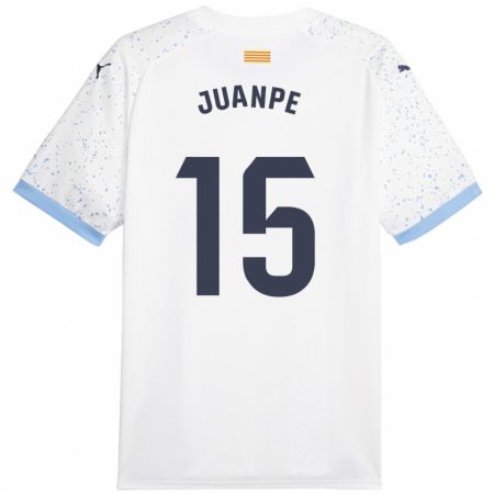 Kandiny Enfant Maillot Juanpe #15 Blanc Tenues Extérieur 2023/24 T-Shirt