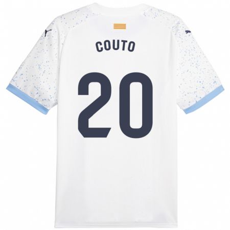 Kandiny Enfant Maillot Yan Couto #20 Blanc Tenues Extérieur 2023/24 T-Shirt