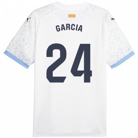 Kandiny Enfant Maillot Borja García #24 Blanc Tenues Extérieur 2023/24 T-Shirt