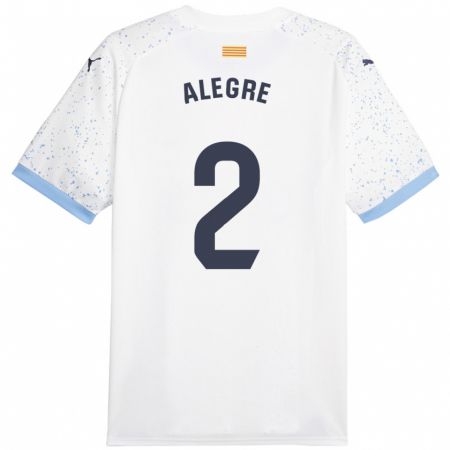 Kandiny Enfant Maillot Marc Alegre #2 Blanc Tenues Extérieur 2023/24 T-Shirt