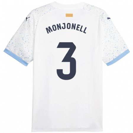 Kandiny Enfant Maillot Eric Monjonell #3 Blanc Tenues Extérieur 2023/24 T-Shirt
