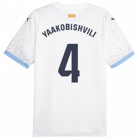 Kandiny Enfant Maillot Antal Yaakobishvili #4 Blanc Tenues Extérieur 2023/24 T-Shirt