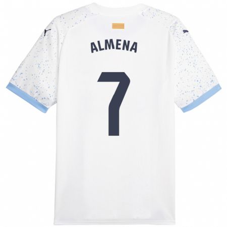 Kandiny Enfant Maillot Iker Almena #7 Blanc Tenues Extérieur 2023/24 T-Shirt