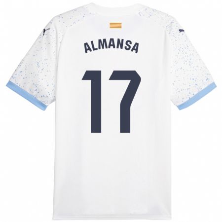 Kandiny Enfant Maillot Alex Almansa #17 Blanc Tenues Extérieur 2023/24 T-Shirt