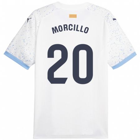 Kandiny Enfant Maillot Luis Morcillo #20 Blanc Tenues Extérieur 2023/24 T-Shirt