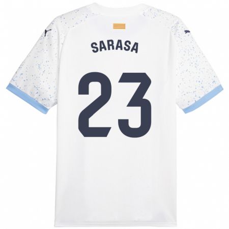 Kandiny Enfant Maillot Javier Sarasa #23 Blanc Tenues Extérieur 2023/24 T-Shirt