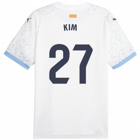 Kandiny Enfant Maillot Min-Su Kim #27 Blanc Tenues Extérieur 2023/24 T-Shirt