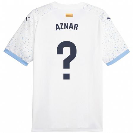 Kandiny Enfant Maillot Marc Aznar #0 Blanc Tenues Extérieur 2023/24 T-Shirt