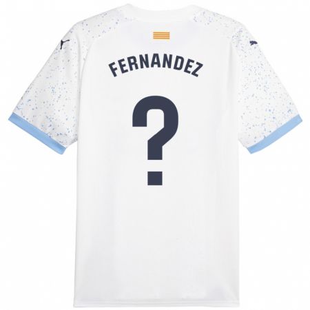 Kandiny Enfant Maillot Marc Fernández #0 Blanc Tenues Extérieur 2023/24 T-Shirt