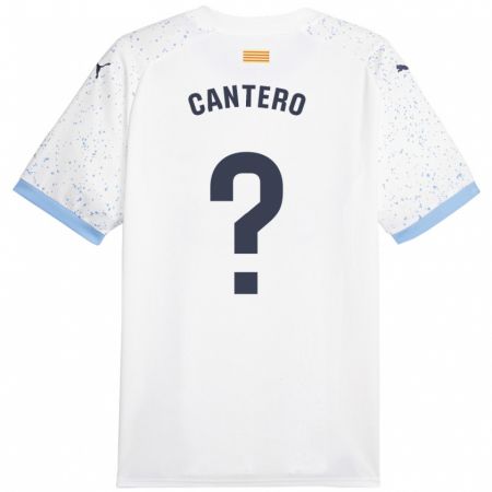Kandiny Enfant Maillot Adrian Cantero #0 Blanc Tenues Extérieur 2023/24 T-Shirt