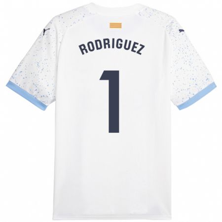 Kandiny Enfant Maillot Maria Rodríguez #1 Blanc Tenues Extérieur 2023/24 T-Shirt