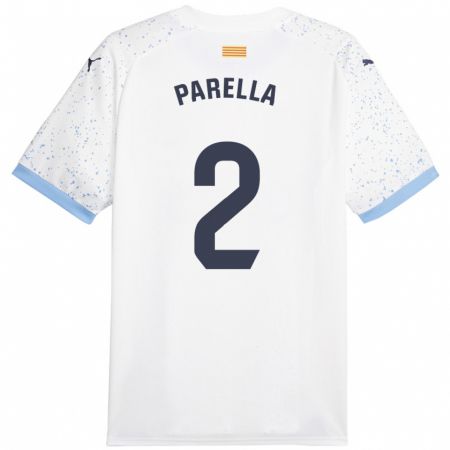 Kandiny Enfant Maillot Virginia Parella #2 Blanc Tenues Extérieur 2023/24 T-Shirt