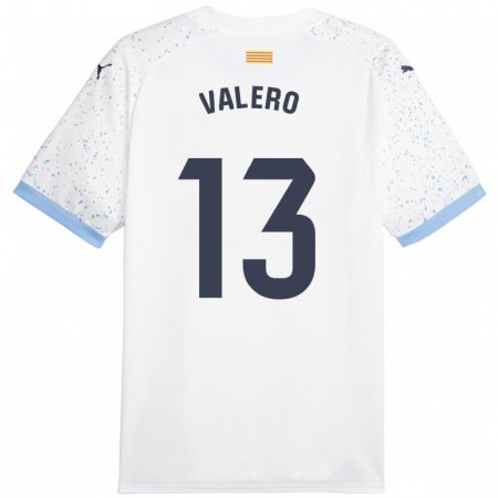 Kandiny Enfant Maillot Eliana Valero #13 Blanc Tenues Extérieur 2023/24 T-Shirt