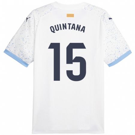 Kandiny Enfant Maillot Amru Quintana #15 Blanc Tenues Extérieur 2023/24 T-Shirt