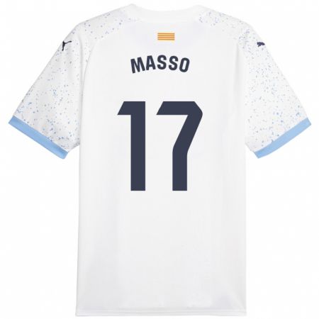 Kandiny Enfant Maillot Ainoa Massó #17 Blanc Tenues Extérieur 2023/24 T-Shirt