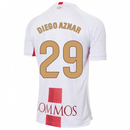 Kandiny Enfant Maillot Diego Aznar #29 Blanc Tenues Extérieur 2023/24 T-Shirt