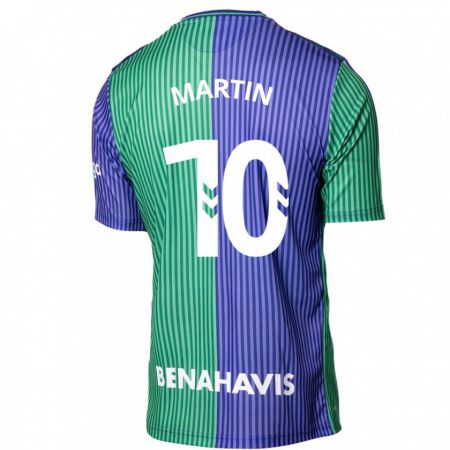 Kandiny Enfant Maillot Jesús Martín #10 Vert Bleu Tenues Extérieur 2023/24 T-Shirt