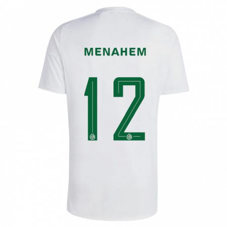 Kandiny Enfant Maillot Sun Menahem #12 Vert Bleu Tenues Extérieur 2023/24 T-Shirt