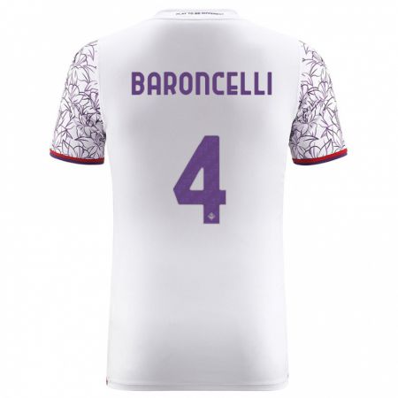 Kandiny Enfant Maillot Leonardo Baroncelli #4 Blanc Tenues Extérieur 2023/24 T-Shirt