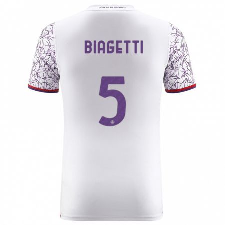 Kandiny Enfant Maillot Christian Biagetti #5 Blanc Tenues Extérieur 2023/24 T-Shirt
