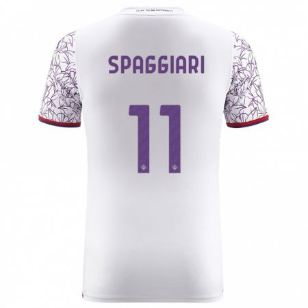 Kandiny Enfant Maillot Riccardo Spaggiari #11 Blanc Tenues Extérieur 2023/24 T-Shirt