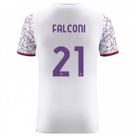 Kandiny Enfant Maillot Niccolò Falconi #21 Blanc Tenues Extérieur 2023/24 T-Shirt