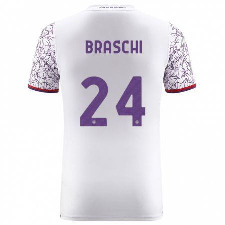 Kandiny Enfant Maillot Riccardo Braschi #24 Blanc Tenues Extérieur 2023/24 T-Shirt