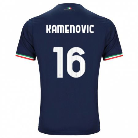 Kandiny Enfant Maillot Dimitrije Kamenović #16 Marin Tenues Extérieur 2023/24 T-Shirt