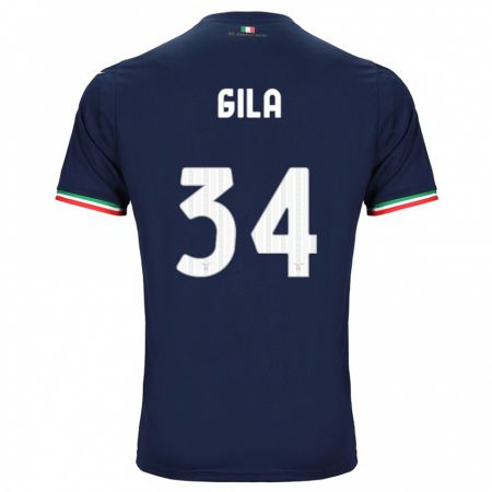 Kandiny Enfant Maillot Mario Gila #34 Marin Tenues Extérieur 2023/24 T-Shirt