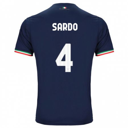 Kandiny Enfant Maillot Jacopo Sardo #4 Marin Tenues Extérieur 2023/24 T-Shirt