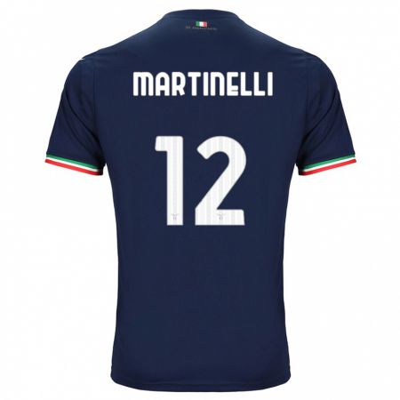 Kandiny Enfant Maillot Leonardo Martinelli #12 Marin Tenues Extérieur 2023/24 T-Shirt